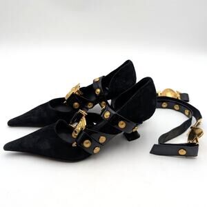 Jeffrey Campbell Leos Ankle Wrap Pointed Toe Pump Women's Black Size US6 EU36.5